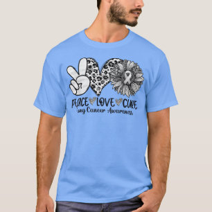Peace Liebe heilt Sonnenblumen Weißer Ribbon Lunge T-Shirt