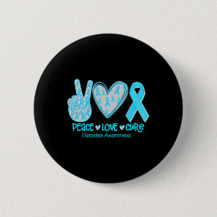 Peace Liebe Heilung Diabetes Awareness Geschenk Button