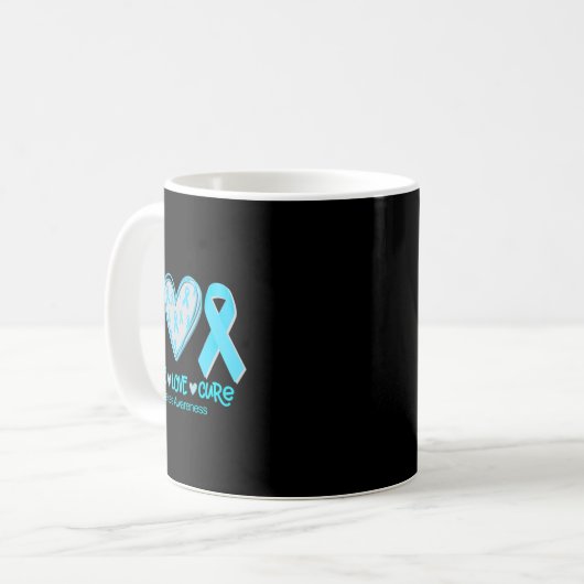 Peace Liebe Heilung Diabetes Awareness Geschenk Kaffeetasse (Vorderseite Links)