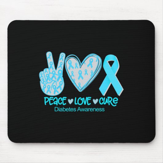 Peace Liebe Heilung Diabetes Awareness Geschenk Mousepad (Vorne)