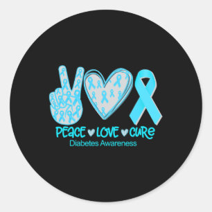 Peace Liebe Heilung Diabetes Awareness Geschenk Runder Aufkleber