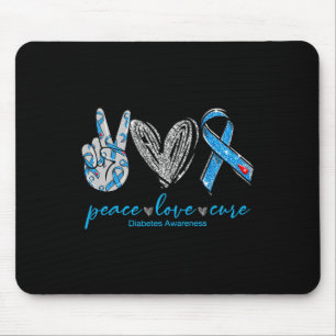 Peace Liebe Heilung Diabetes Awareness Heart Ribbo Mousepad
