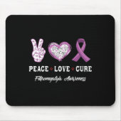 Peace Liebe Heilung Fibromyalgie Bewusstsein Männe Mousepad (Vorne)