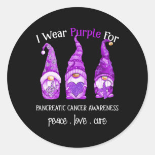 Peace Liebe Heilung ich trage Lila Gnome Bauchspei Runder Aufkleber
