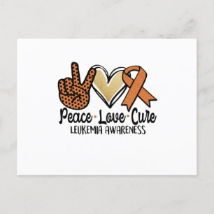 Peace Liebe Heilung Leukämie Bewusstsein Ankündigungspostkarte