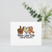 Peace Liebe Heilung Leukämie Bewusstsein Ankündigungspostkarte (Stehend Vorderseite)