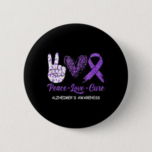 Peace Liebe Heilung Lila Ribbon Heimerheimer-Krank Button