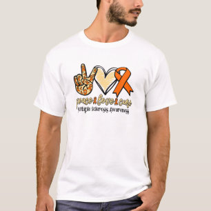 Peace Liebe Heilung Multiple Sklerose Bewusstsein T-Shirt