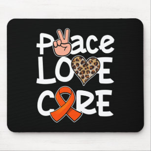 Peace Liebe Heilung Orange Ribbon Leukämie Bewusst Mousepad