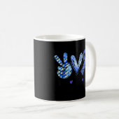 Peace Liebe Heilung Typ 1 Diabetes Awareness T1D B Kaffeetasse (VorderseiteRechts)