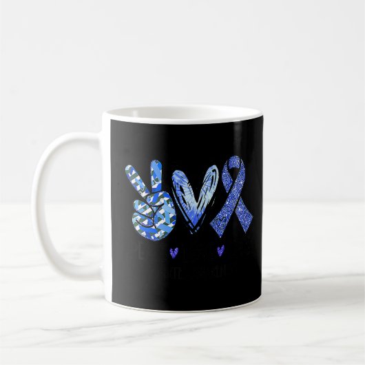 Peace Liebe Heilung Typ 1 Diabetes Awareness T1D B Kaffeetasse (Links)