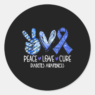 Peace Liebe Heilung Typ 1 Diabetes Awareness T1D B Runder Aufkleber