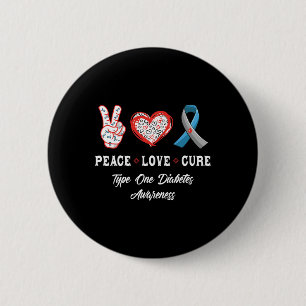 Peace Liebe Heilung Typ 1 Diabetes Bewusstsein Män Button