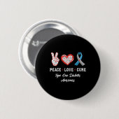 Peace Liebe Heilung Typ 1 Diabetes Bewusstsein Män Button (Vorne & Hinten)