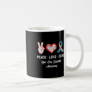 Peace Liebe Heilung Typ 1 Diabetes Bewusstsein Män Kaffeetasse