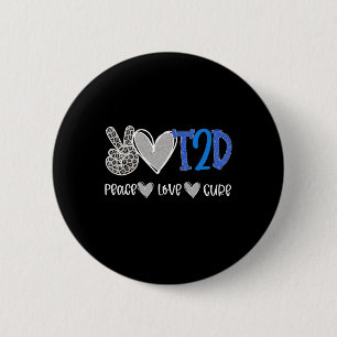Peace Liebe Heilung Typ Zwei Diabetes Bewusstsein Button