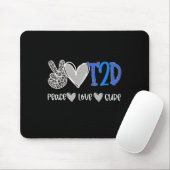 Peace Liebe Heilung Typ Zwei Diabetes Bewusstsein Mousepad (Mit Mouse)