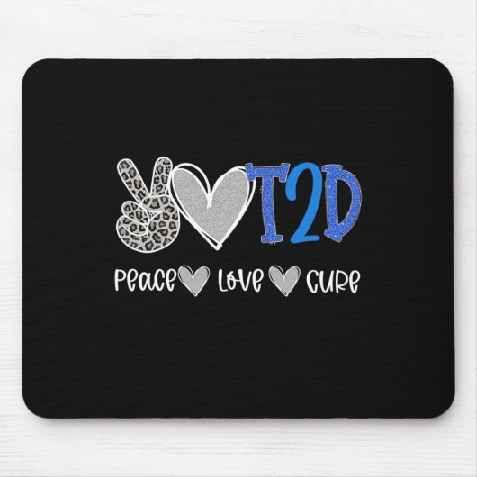Peace Liebe Heilung Typ Zwei Diabetes Bewusstsein Mousepad (Vorne)