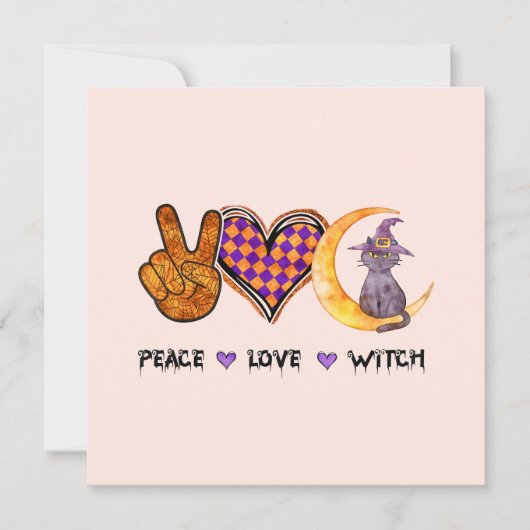Peace Liebe Hexe - Halloween-Design (Vorderseite)