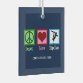 Peace Liebe Hip Hop Custom Christmas Ornament Aus Glas (Vorderseite Rechts)