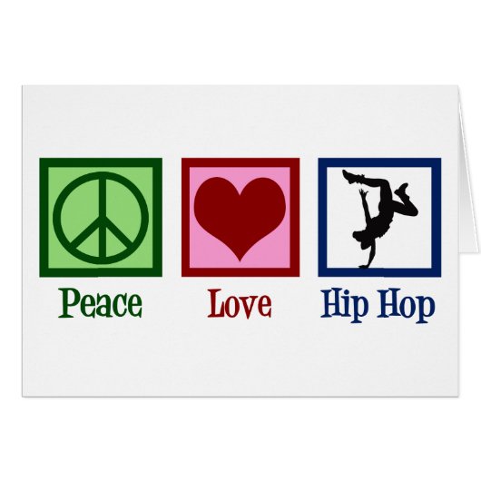 Peace Liebe Hip Hop Dancer Card (Vorderseite (Horizontal))