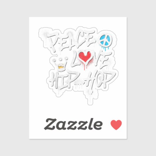 Peace Liebe Hip Hop Dancing Aufkleber (Blatt)