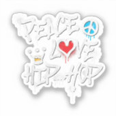 Peace Liebe Hip Hop Dancing Aufkleber (Vorderseite)