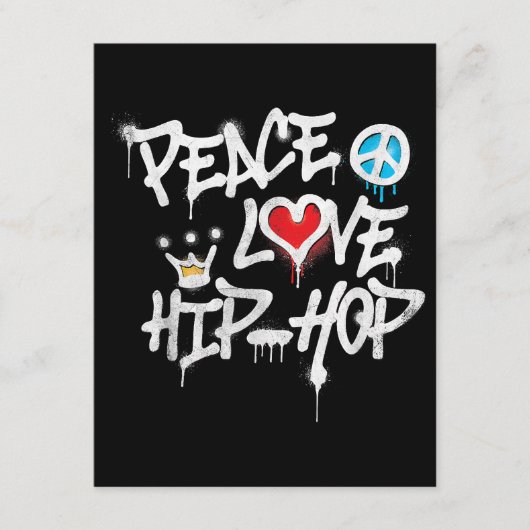 Peace Liebe Hip Hop Dancing Begleitkarte (Vorderseite)