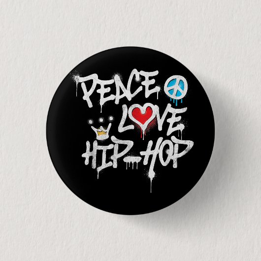 Peace Liebe Hip Hop Dancing Button (Vorderseite)