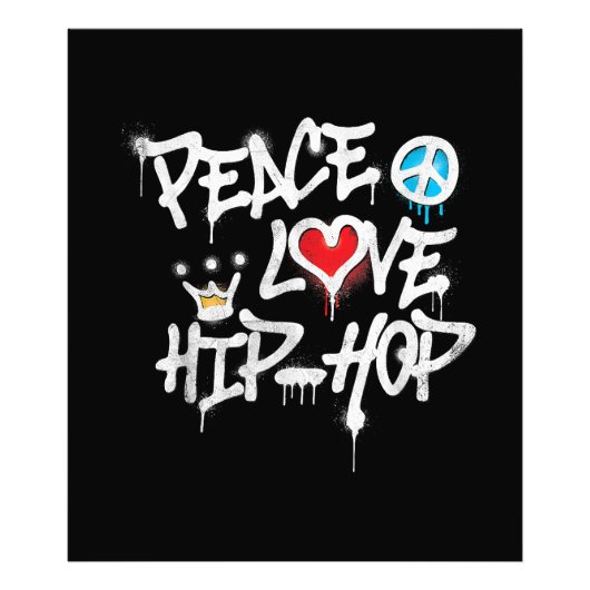 Peace Liebe Hip Hop Dancing Fotodruck (Vorne)
