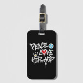 Peace Liebe Hip Hop Dancing Gepäckanhänger (Vorderseite Vertikal)