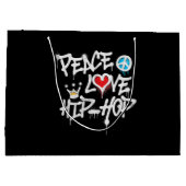 Peace Liebe Hip Hop Dancing Große Geschenktüte (Rückseite)