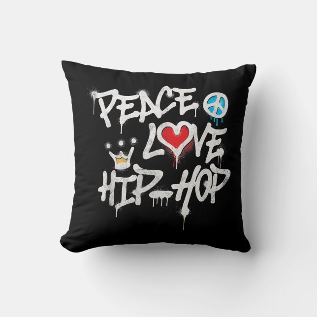Peace Liebe Hip Hop Dancing Kissen (Vorderseite)