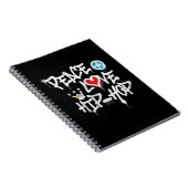 Peace Liebe Hip Hop Dancing Notizblock (Rechte Seite)