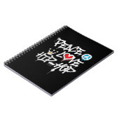 Peace Liebe Hip Hop Dancing Notizblock (Linke Seite)