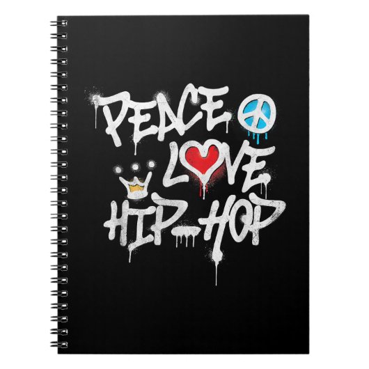 Peace Liebe Hip Hop Dancing Notizblock (Vorderseite)