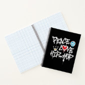Peace Liebe Hip Hop Dancing Notizblock (Innenseite)
