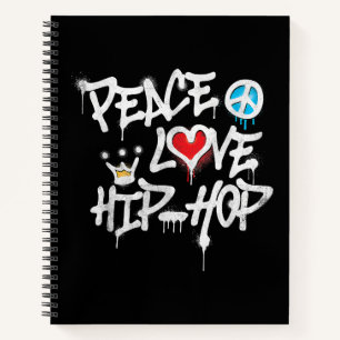 Peace Liebe Hip Hop Dancing Notizblock