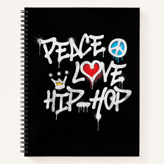 Peace Liebe Hip Hop Dancing Notizblock (Vorderseite)