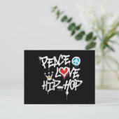 Peace Liebe Hip Hop Dancing Postkarte (Stehend Vorderseite)
