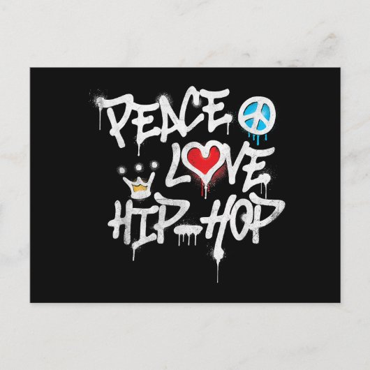 Peace Liebe Hip Hop Dancing Postkarte (Vorderseite)