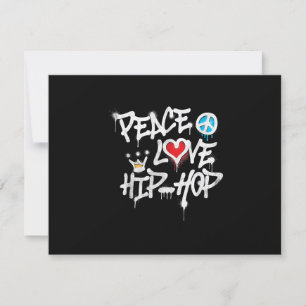 Peace Liebe Hip Hop Dancing RSVP Karte