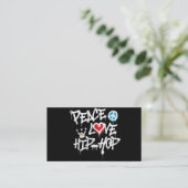 Peace Liebe Hip Hop Dancing Visitenkarte (Stehend Vorderseite)