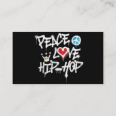 Peace Liebe Hip Hop Dancing Visitenkarte (Rückseite)