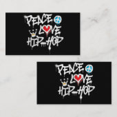 Peace Liebe Hip Hop Dancing Visitenkarte (Vorne/Hinten)