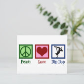 Peace Liebe Hip Hop Postkarte (Stehend Vorderseite)
