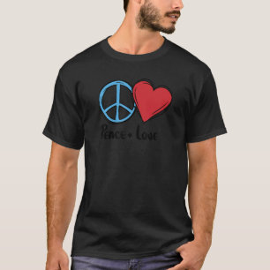 Peace + Liebe Hippie Bluelpower Weltfrieden Pro T-Shirt