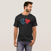 Peace + Liebe Hippie Bluelpower Weltfrieden Pro T-Shirt (Vorne ganz)