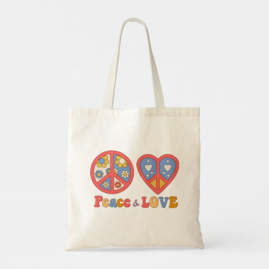 PEACE & LIEBE HIPPIE-TASCHE TRAGETASCHE (Rückseite)