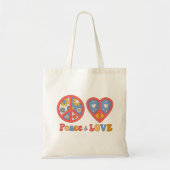 PEACE & LIEBE HIPPIE-TASCHE TRAGETASCHE (Vorne)